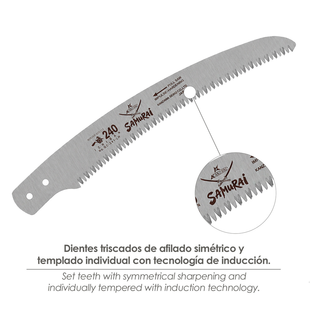 Hoja recambio serrucho Samurai gc-240 mm. diente japones